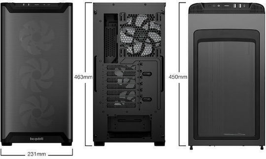 Be Quiet Pure Base 501 LX Gaming Midi Tower Κουτί Υπολογιστή με Πλαϊνό Παράθυρο και RGB Φωτισμό Μαύρο