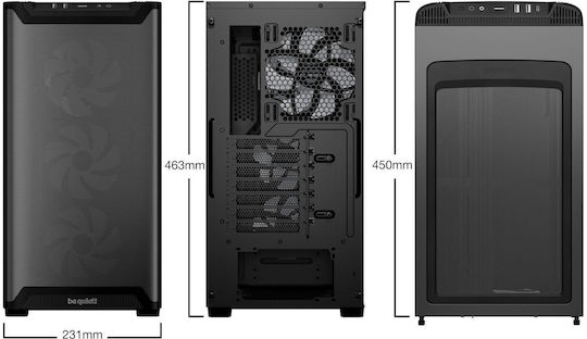 Be Quiet Pure Base 501 LX Gaming Midi Tower Κουτί Υπολογιστή με Πλαϊνό Παράθυρο και RGB Φωτισμό Μαύρο