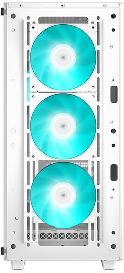 Deepcool CC560 v2 Гейминг Midi Tower Компютърна кутия със страничен прозорец Бял