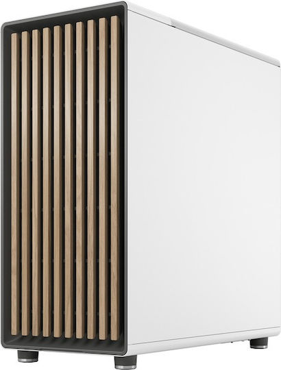 Fractal Design North Gaming Midi Tower Κουτί Υπολογιστή με Πλαϊνό Παράθυρο Chalk White TGC