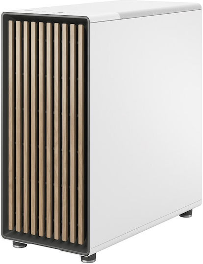 Fractal Design North Gaming Midi Tower Κουτί Υπολογιστή με Πλαϊνό Παράθυρο Chalk White TGC