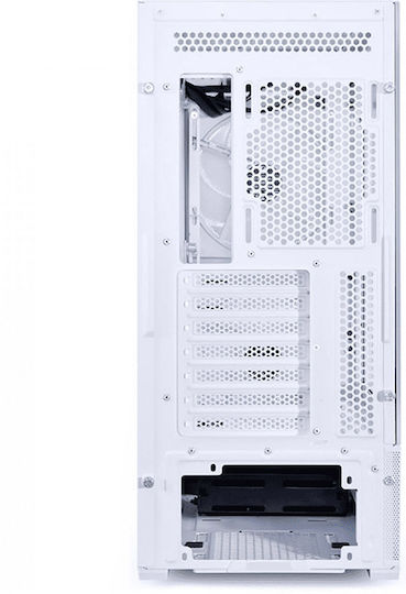 Lian Li Lancool 206 Геймърско бюро Midi Tower Компютърна кутия със страничен прозорец и RGB осветление Бял
