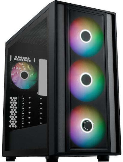 CoolerMaster MasterBox 600 Gaming Midi Tower Computer Case with Side Window and RGB Lighting Black