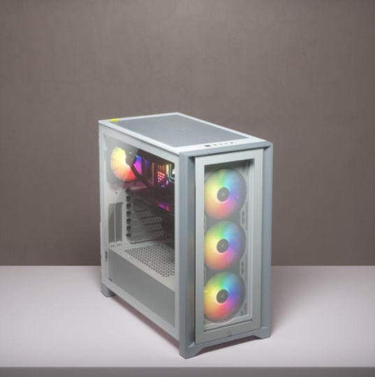 Corsair iCUE 4000X RGB Gaming Midi-Turm Computergehäuse mit Seitenfenster Weiß