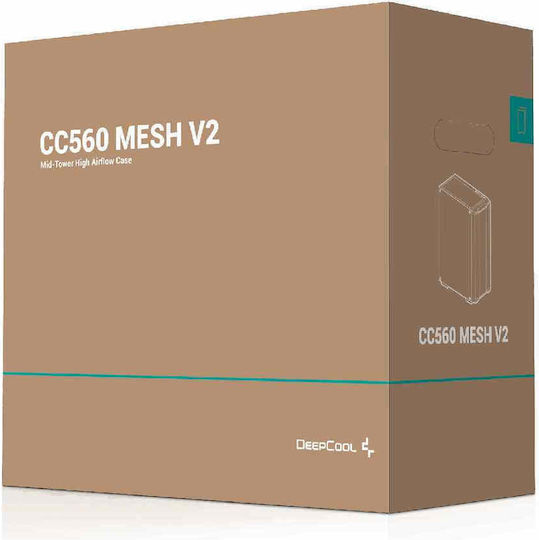 Deepcool CC560 V2 Mesh Gaming Midi Tower Computer Case with Side Window Black