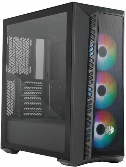 CoolerMaster MasterBox MB520 Mesh Gaming Midi Tower Κουτί Υπολογιστή με Πλαϊνό Παράθυρο και RGB Φωτισμό Μαύρο