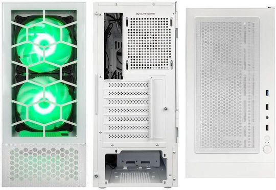 Kolink Observatory MX Glass ARGB Gaming Midi Tower Computer Case with Side Window White