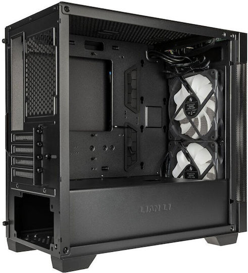 Lian Li 205M Mesh Gaming Midi-Turm Computergehäuse mit Seitenfenster Schwarz
