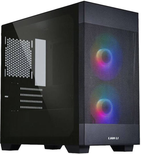 Lian Li 205M Mesh Gaming Midi-Turm Computergehäuse mit Seitenfenster Schwarz