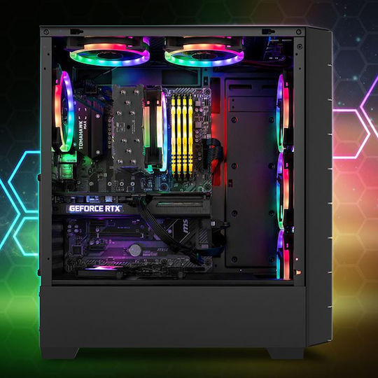 Sharkoon HEX Gaming Midi Tower Computer Case with Side Window and RGB Lighting Black