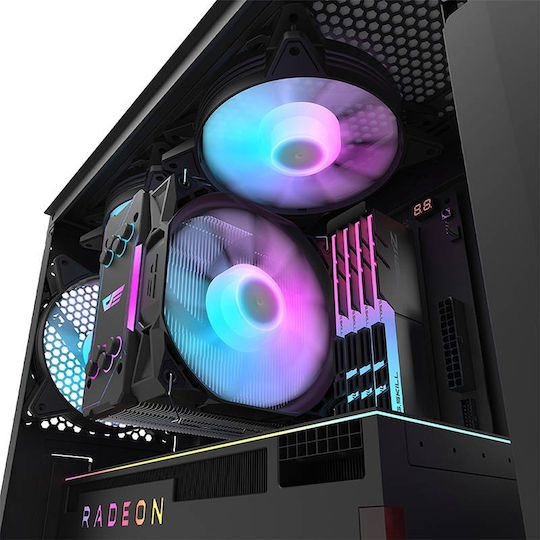 Darkflash DK352 Plus Gaming Midi-Turm Computergehäuse mit Seitenfenster und RGB-Beleuchtung Schwarz