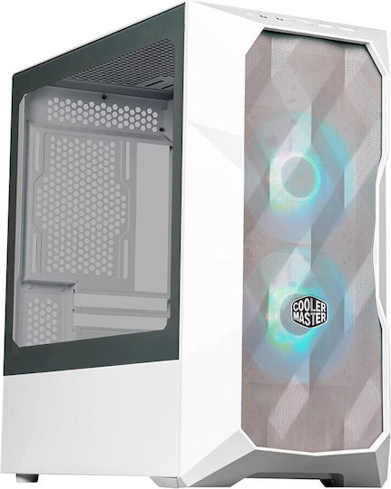 CoolerMaster TD300 MESH Gaming Mini Tower Κουτί Υπολογιστή με Πλαϊνό Παράθυρο και RGB Φωτισμό Λευκό