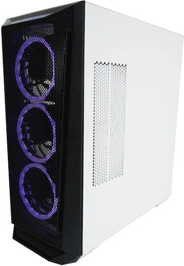 LC-Power 805BW Holo-1_X Gaming Midi-Turm Computergehäuse mit Seitenfenster Weiß