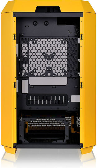Thermaltake The Tower 300 Gaming Micro Tower Computer Case With Side Window And RGB Lighting Yellow