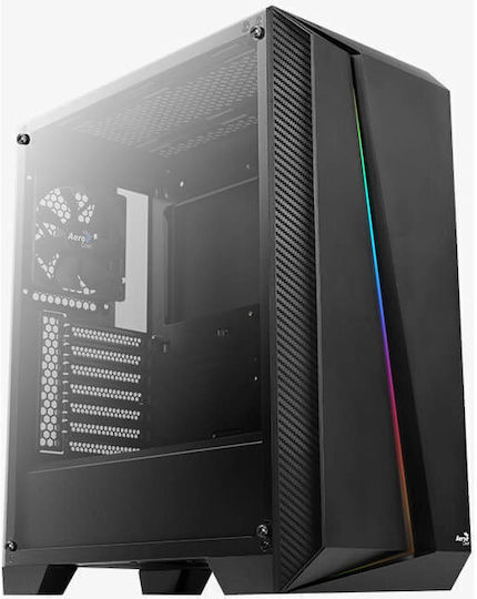 Aerocool Cylon Pro Tempered Glass Gaming Midi Tower Κουτί Υπολογιστή με Πλαϊνό Παράθυρο και RGB Φωτισμό Λευκό