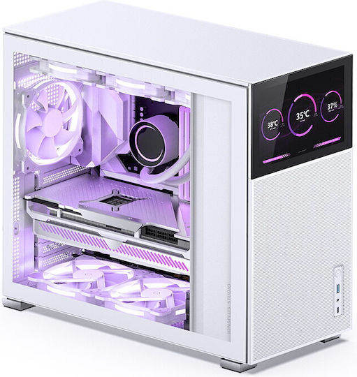 Jonsbo D41 Mesh Bildschirm Gaming Midi-Turm Computergehäuse mit Seitenfenster Weiß