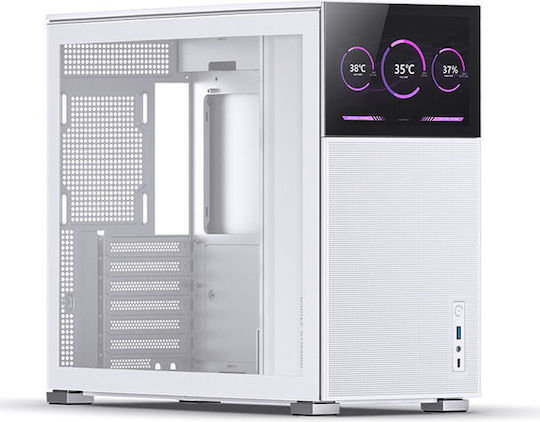 Jonsbo D41 Mesh Bildschirm Gaming Midi-Turm Computergehäuse mit Seitenfenster Weiß