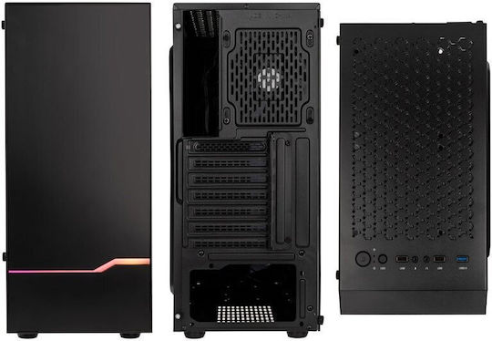 Kolink Inspire K9 Gaming Midi Tower Κουτί Υπολογιστή με Πλαϊνό Παράθυρο και RGB Φωτισμό Μαύρο