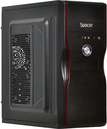 Spacer New Mercury 500W Midi Tower Κουτί Υπολογιστή Μαύρο