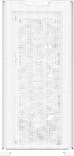 Asus A21 Plus Gaming Midi Tower Κουτί Υπολογιστή με Πλαϊνό Παράθυρο και RGB Φωτισμό Λευκό