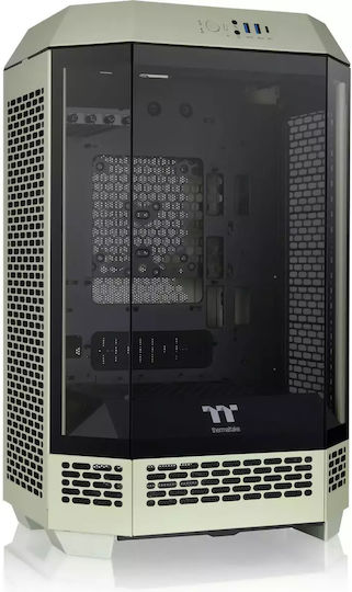 Thermaltake The Tower 300 Gaming Micro Tower Computer Case with Side Window and RGB Lighting Matcha Green