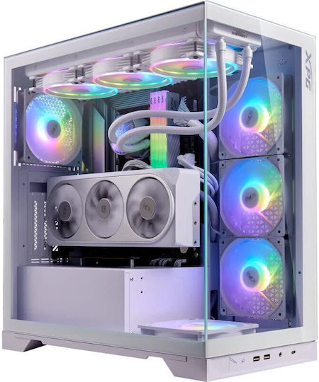 Adata Invader X Гейминг Midi Tower Компютърна кутия със страничен прозорец Бял
