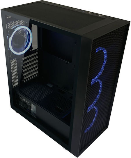 LC-Power Gaming Wanderer X Midi Tower Computer Case with Side Window and RGB Lighting Black