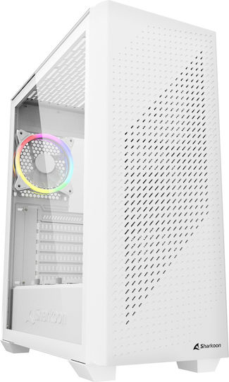 Sharkoon VS9 RGB Gaming Midi Tower Κουτί Υπολογιστή με Πλαϊνό Παράθυρο Λευκό