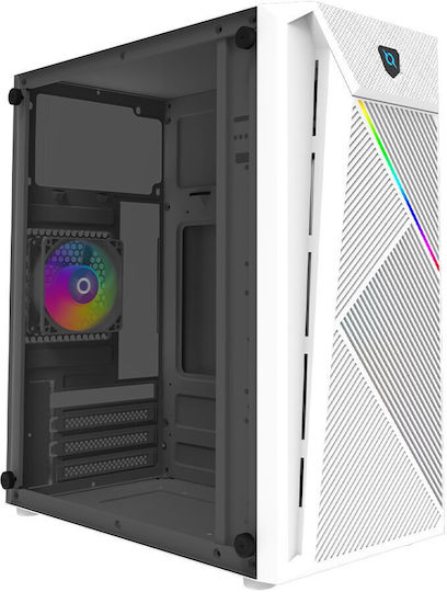 Aqirys Bellatrix PRO Gaming Mini Tower Κουτί Υπολογιστή με Πλαϊνό Παράθυρο και RGB Φωτισμό Λευκό