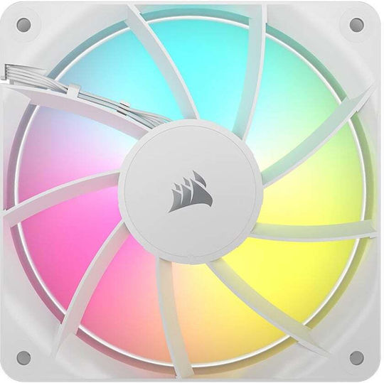 Corsair RS120 Case Fan (2100rpm / 72.8cfm) with ARGB Lighting and 4-Pin PWM Connection 3pcs White