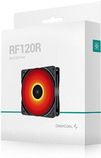 Deepcool RF120 Case Fan 1300rpm 48.9cfm With Red Lighting And Connection 3-Pin 4-Pin Molex