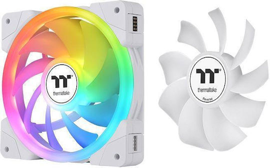 Thermaltake SWAFAN EX14 Sync White TT Premium Edition Reverse Blade Case Fan 140mm (2000rpm / 81.6cfm) με ARGB Φωτισμό και Σύνδεση 4-Pin PWM 3τμχ Λευκό