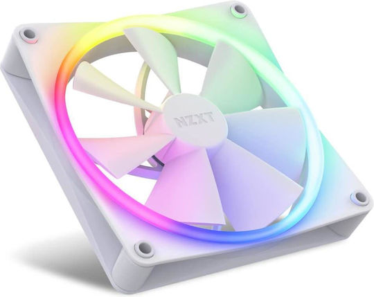 NZXT F140 Gehäuselüfter (1800rpm / 89,48cfm) mit RGB-Beleuchtung und Verbindung 4-Pin PWM Weiß