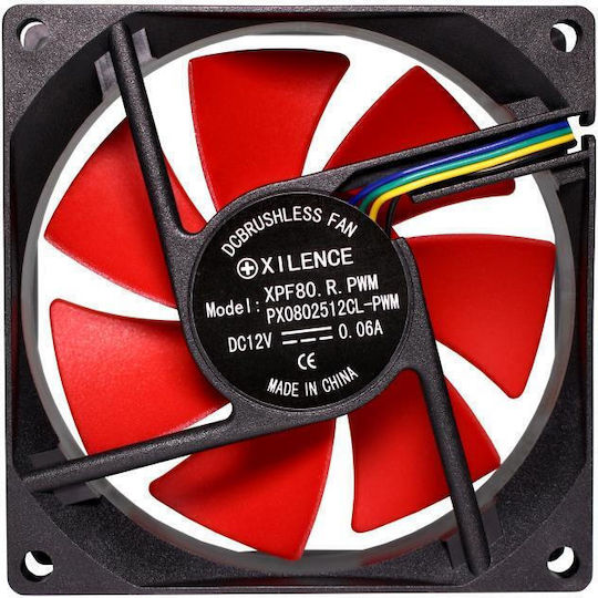 Xilence Red Wing 80 Case Fan (1800rpm / 21.8cfm) Χωρίς Led Φωτισμό και Σύνδεση 4-Pin PWM