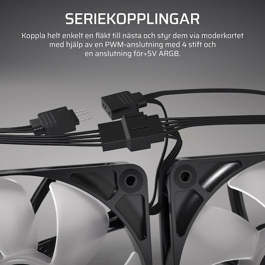 Corsair RS140 Case Fan 1700rpm 95.5cfm with ARGB Lighting and 4-Pin PWM Connection