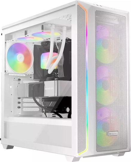 Be Quiet Light Wings LX Case Fan 140mm (1200rpm / 56cfm) with ARGB Lighting and 3-Pin / 4-Pin PWM Connection 3pcs White