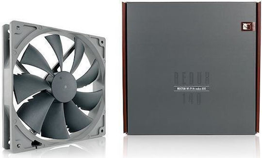 Noctua NF-P14s redux-900 Case Fan 140mm (900rpm / 49.6cfm) Without LED Lighting and 3-Pin Connection Gray