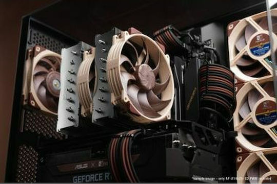 Noctua NF-A14X25R G2 PWM SX2-PP Case Fan 140mm (1500rpm / 91.5cfm) Without LED Lighting And 4-Pin Connection 2pcs Brown