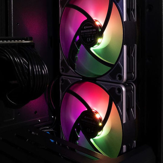 Sharkoon SilentStorm Case Fan 120mm (1400rpm) με RGB Φωτισμό και Σύνδεση 4-Pin PWM