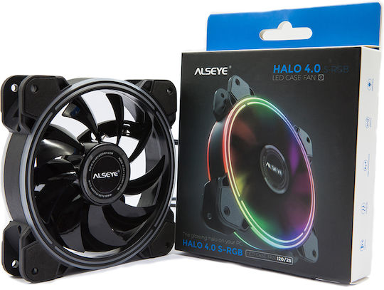 Alseye Halo 4.0 Case Fan 120mm (1100rpm / 53.2cfm) με Κόκκινο Φωτισμό και Σύνδεση 3-Pin / 4-Pin Molex