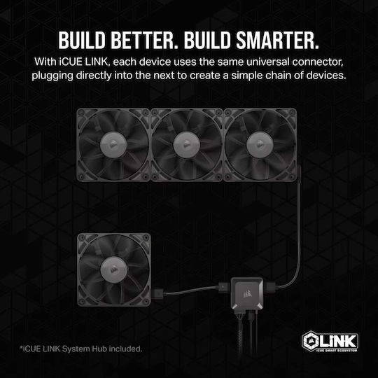 Corsair iCue Link RX120 Case Fan (2100rpm / 74.2cfm) Χωρίς Led Φωτισμό και Σύνδεση 6-Pin 3τμχ
