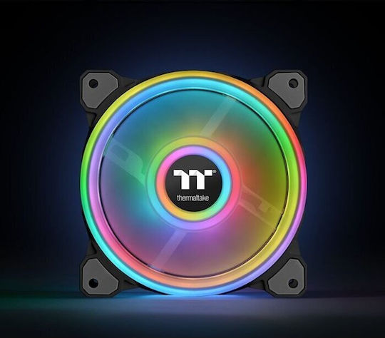 Thermaltake Riing Quad 14 Радиаторен Вентилатор TT Premium Вентилатор За Кутия 140мм (1400rpm / 60.17cfm) с RGB Осветление и 4-изводна ШИМ Свързване Бял