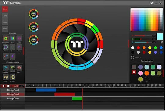 Thermaltake Riing Quad 14 Радиаторен Вентилатор TT Premium Вентилатор За Кутия 140мм (1400rpm / 60.17cfm) с RGB Осветление и 4-изводна ШИМ Свързване Бял