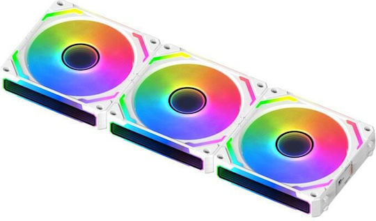 Xigmatek Starlink Ultra Arctic Case Fan 120mm (2000rpm / 68.5cfm) με ARGB Φωτισμό και Σύνδεση 4-Pin Molex 3τμχ Λευκό
