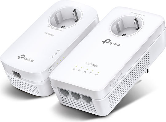 TP-LINK TL-WPA1300P KIT v3 Powerline Double Wi‑Fi 5 with Passthrough Socket and 3 Gigabit Ethernet Ports
