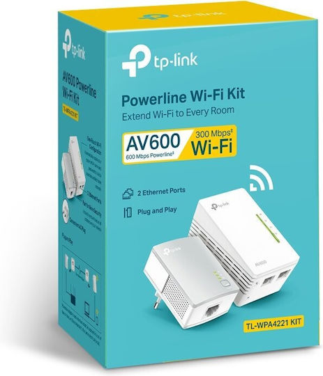 TP-LINK TL-WPA4221 KIT v1 Powerline Double and 2 Ethernet Ports