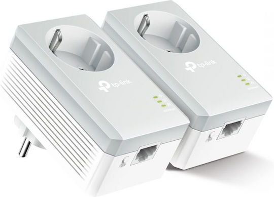 TP-LINK TL-PA4010P KIT v1 Powerline Double Wired with Passthrough Socket and Ethernet Port