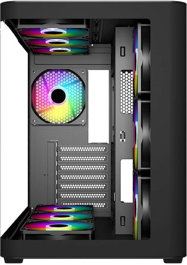 Supercase UR16A-G – Uriel Gaming Midi Tower Κουτί Υπολογιστή με Πλαϊνό Παράθυρο και RGB Φωτισμό Μαύρο