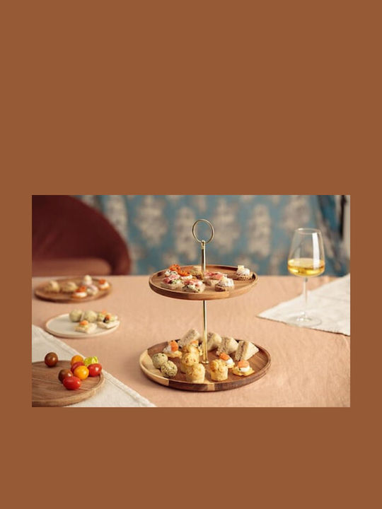 Secret de Gourmet Ξύλινη Εταζέρα 2 Ορόφων Χρυσή Ø25xY25cm Π25xΜ29.7xΥ25cm Secret de Gourmet Ξύλινη Εταζέρα 2 Ορόφων Χρυσή Ø25xY25cm Π25xΜ29.7xΥ25cm