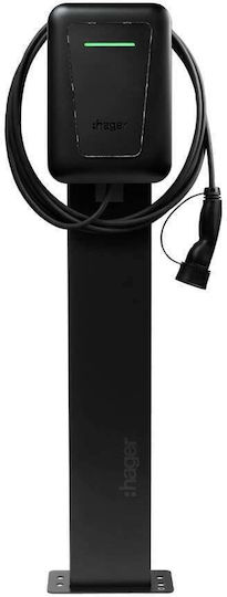 Hager Witty One Wall Mounted Single Phase 3.7kW Charging Station with Built-in Cable Type 2 (XVR107C)